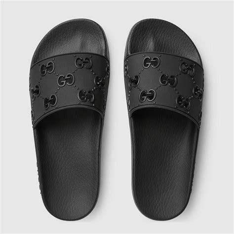 gucci women slides black|all black Gucci slides women's.